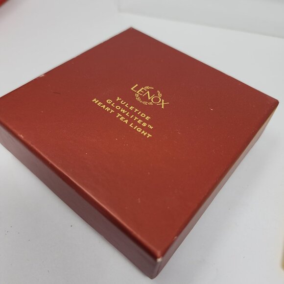 Lenox Yuletide Glowlites Heart Tea Light Holder and Round Ornament 2pc Set - Picture 9 of 10